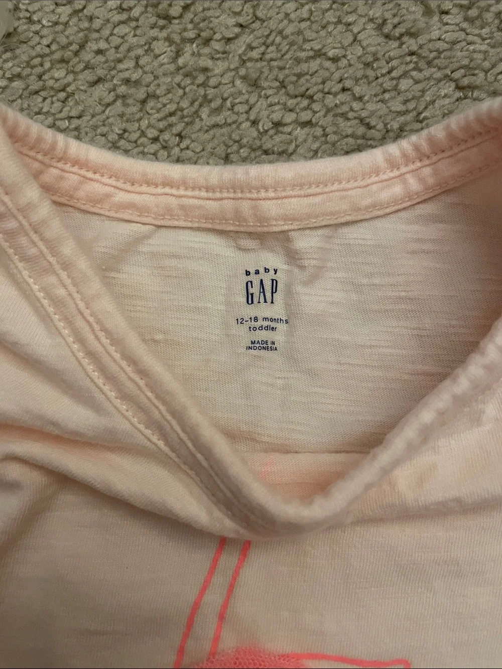 GAP Pink Tee with Flamingo & 3D Flower